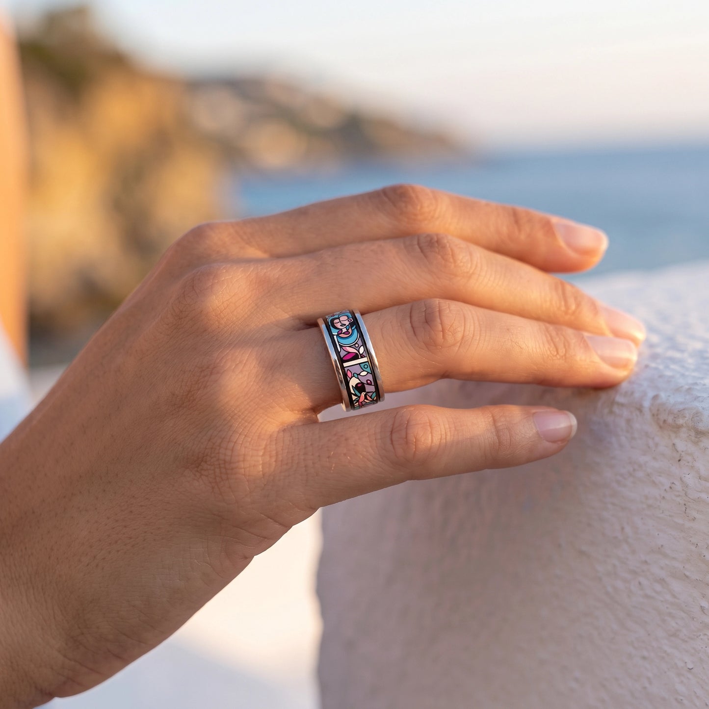 Enamel Gold Ring "MuseGem"