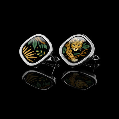 Square Gold Earrings "Selva Dorada"