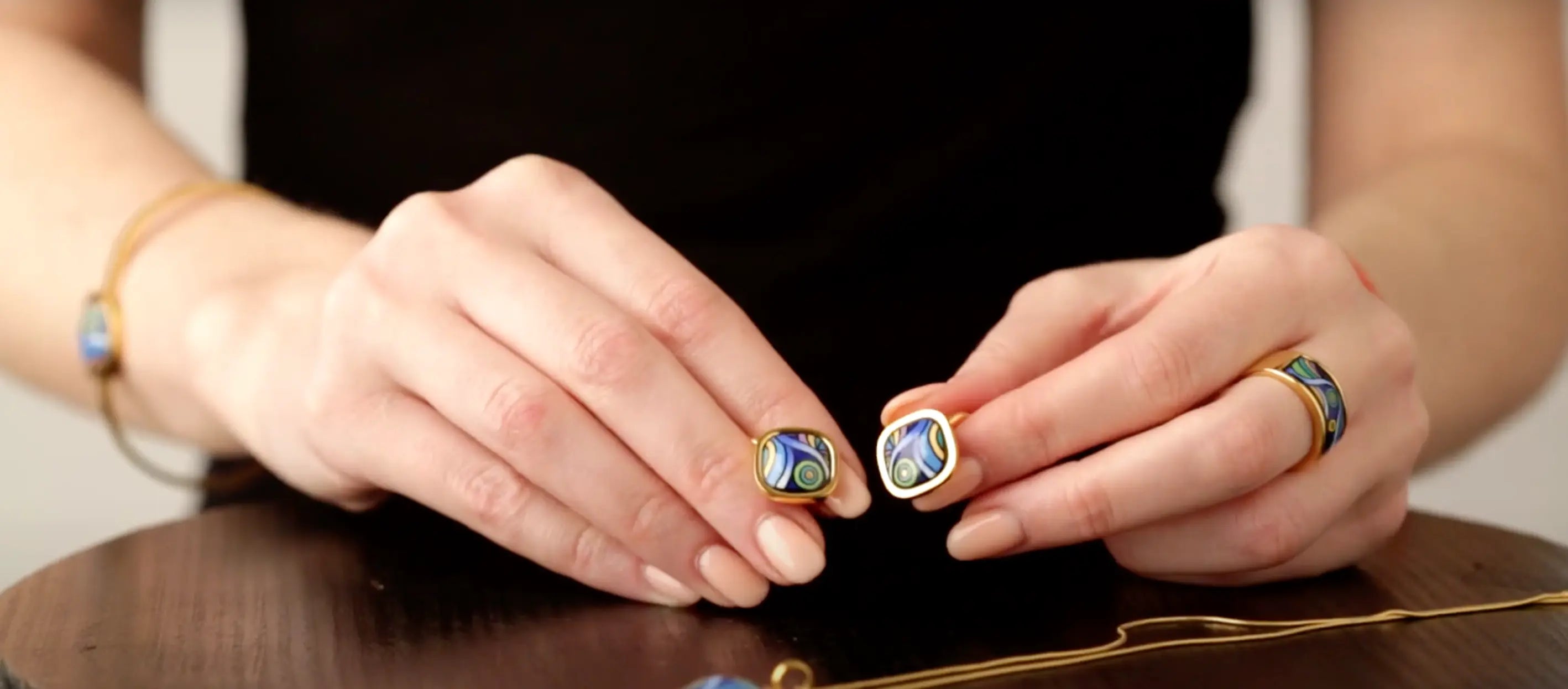 Load video: Earrings from the jewelry collection Starry Night