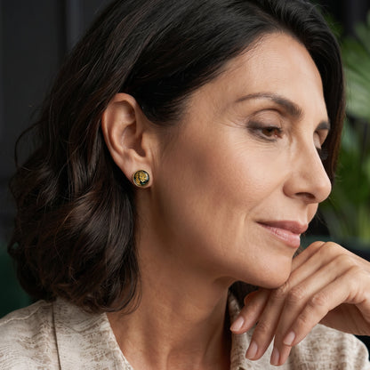 Enamel Gold Studs "Selva Dorada"